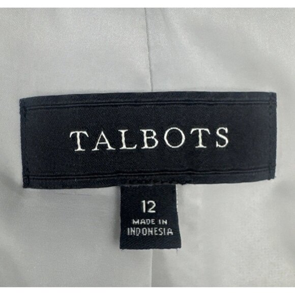 Talbots Women’s Gray Aberdeen 2 Button Single Vent Blazer Jacket Pockets Sz 12 - Picture 7 of 10